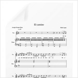borde Majestuoso Intolerable El Gato – Pablo Lopez. PDF Partitura piano y voz. Arr. by Giorgio Elmo.