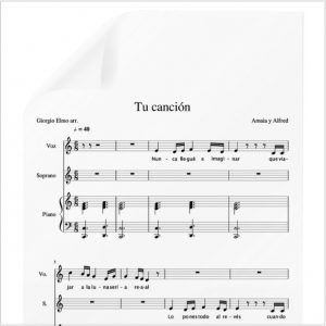 Baya lanzamiento diccionario Miedo – Amaia. PDF Partitura piano y voz. Arr. by Giorgio Elmo.