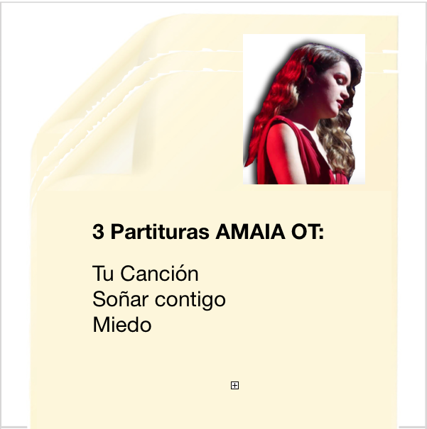 Amaia – 3 Partituras piano y voz Tu Canción, Soñar contigo, Miedo. Arr. Giorgio Elmo. OFERTA!