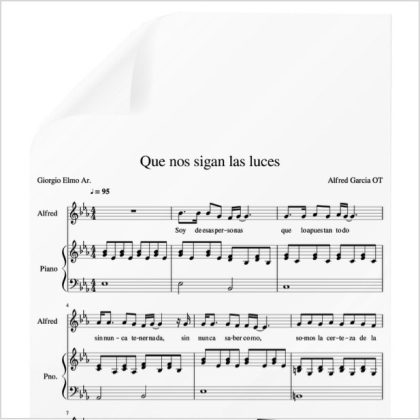 Que nos sigan las luces - Alfred Garcia OT. PDF Partitura piano y voz. Arr.  by Giorgio Elmo.