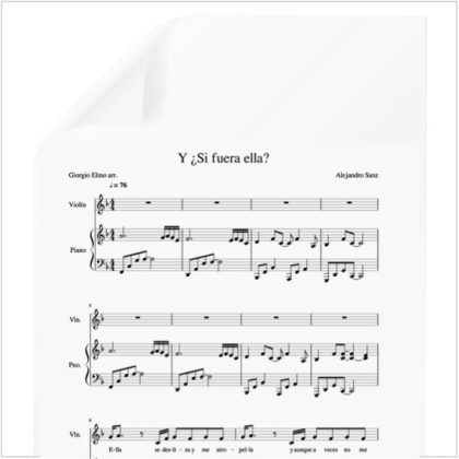 Y ¿Si Fuera Ella? - Alejandro Sanz. PDF Partitura piano y voz. Arr. by Giorgio Elmo.