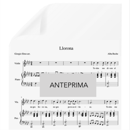 La llorona -  Alba Reche OT 2018. PDF Partitura piano y voz.  Arr. by Giorgio Elmo.
