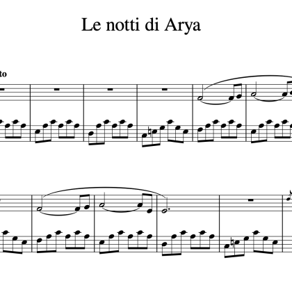 Le notti di Arya - PDF. Partitura piano.  Music by Giorgio Elmo.