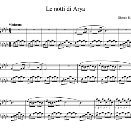 Le Notti di Arya - PDF. Partitura piano.  Music by Giorgio Elmo.