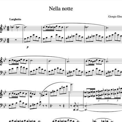 Nella Notte - PDF. Partitura piano.  Music by Giorgio Elmo.