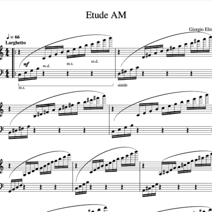 Etude AM - PDF. Partitura piano.  Music by Giorgio Elmo.